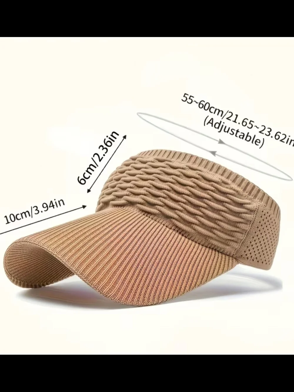 White Women's Sun Visor - Lightweight Beach Hat